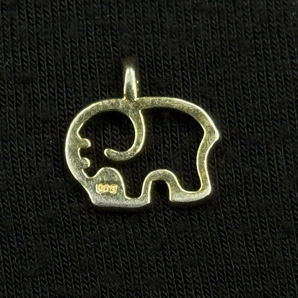 Vintage Sterling Silver Mini Elephant Pendant 925 Gold Wash