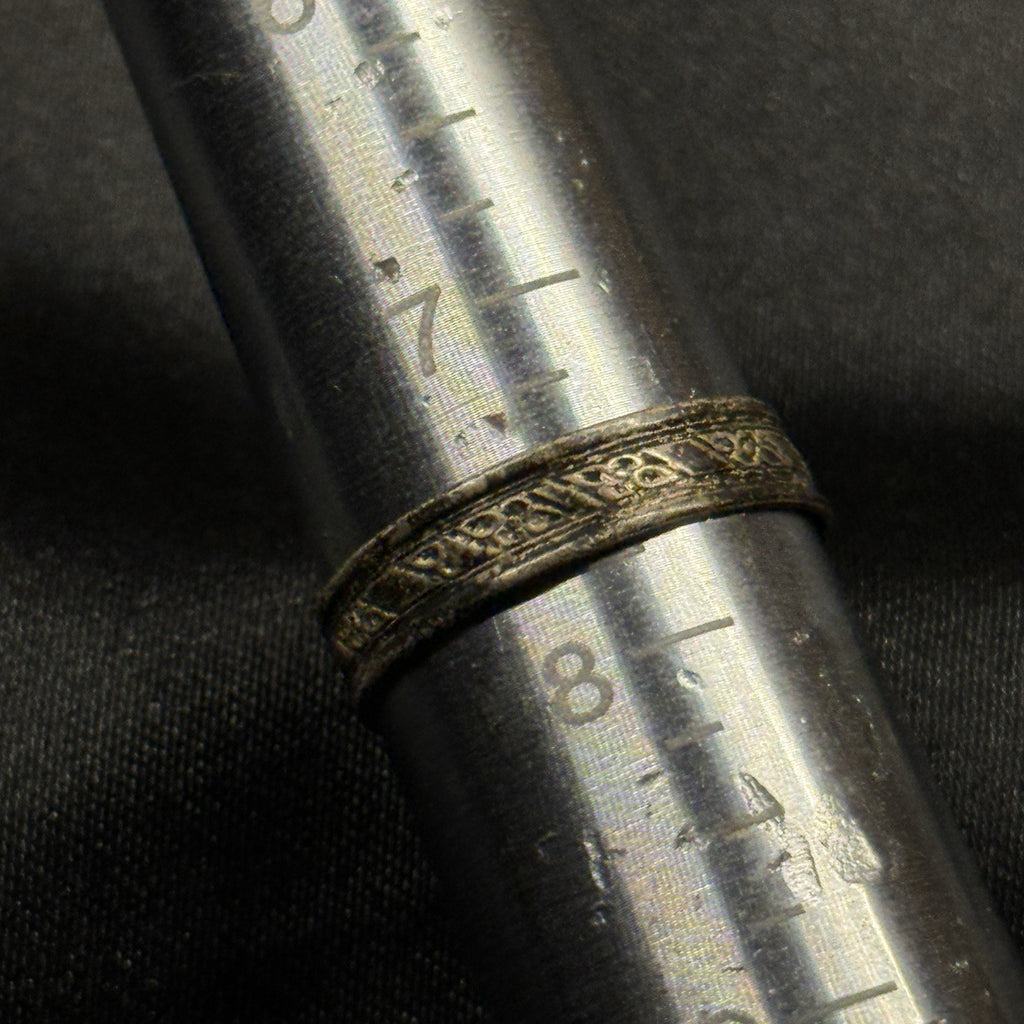 Sterling Ring Silver Ring Scroll Band Size 7.5 Makers Mark
