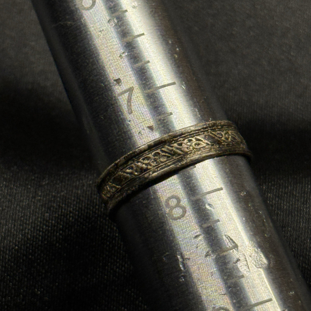 Sterling Ring Silver Ring Scroll Band Size 7.5 Makers Mark