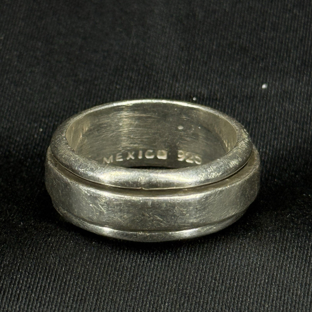 Estate Sterling Silver Ring Mexico Spinner Worry Ring Heavy Band Size 6.75 925