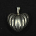 Vintage Sterling Silver Mexico Puffed Heart Pendant 925 TF-31 2IN