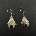 Mexico Estate Sterling Silver Earrings Black Oynx 925