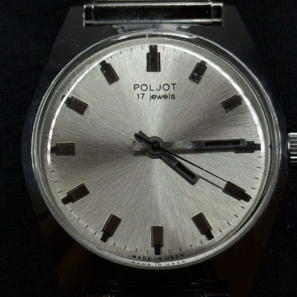 Vintage POLJOT Manual Wind Mens Watch Original RUNS USSR 17J Collector Condition