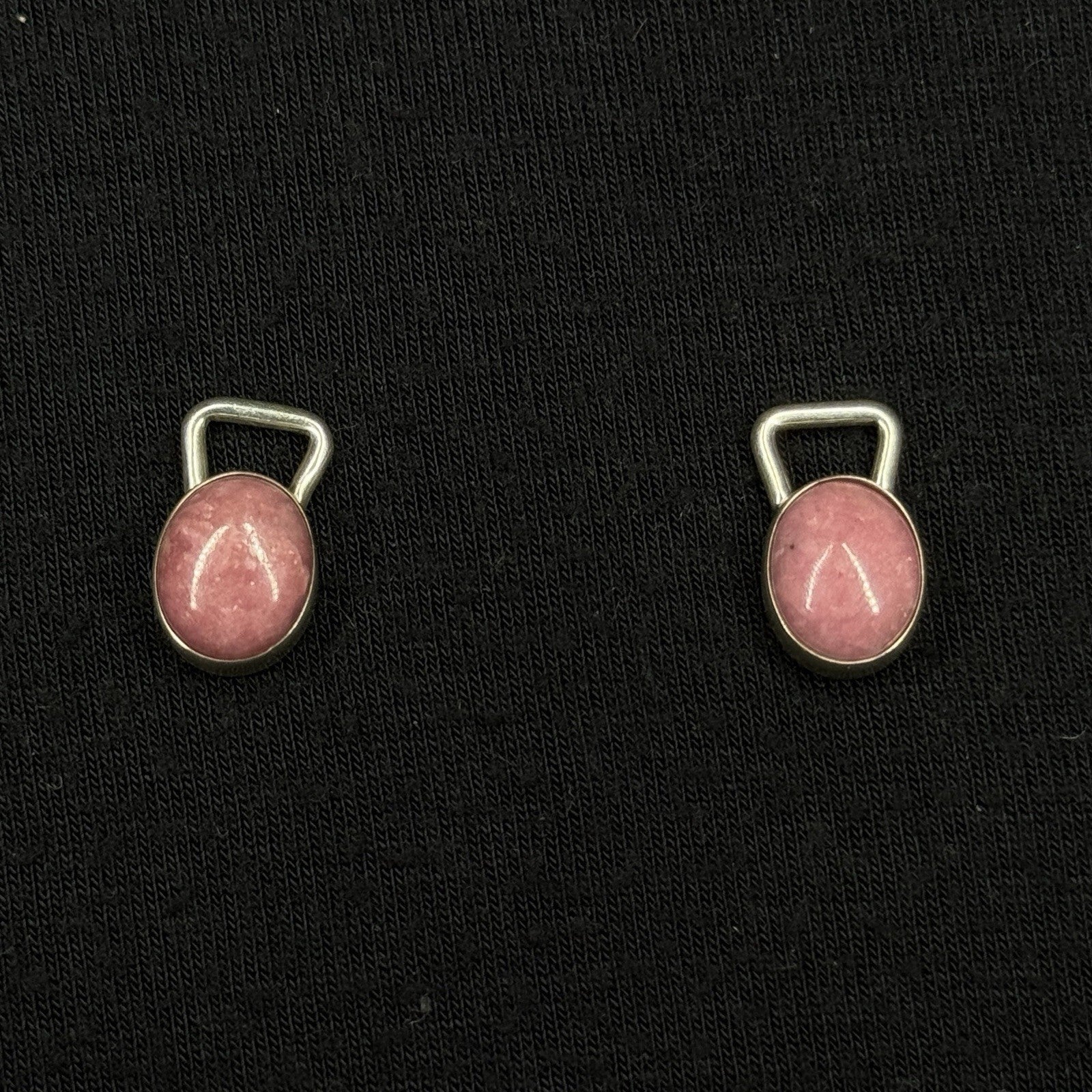 Joseph Esposito Sterling Silver Earring Charm Cabochon Rhodochrosite
