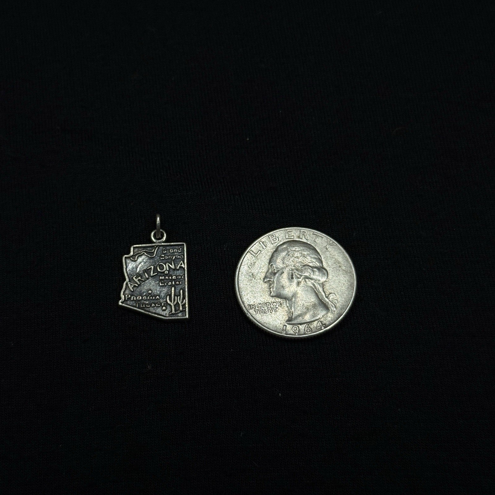Vintage Sterling Silver Arizona Souvenir State Charm Pendant  925
