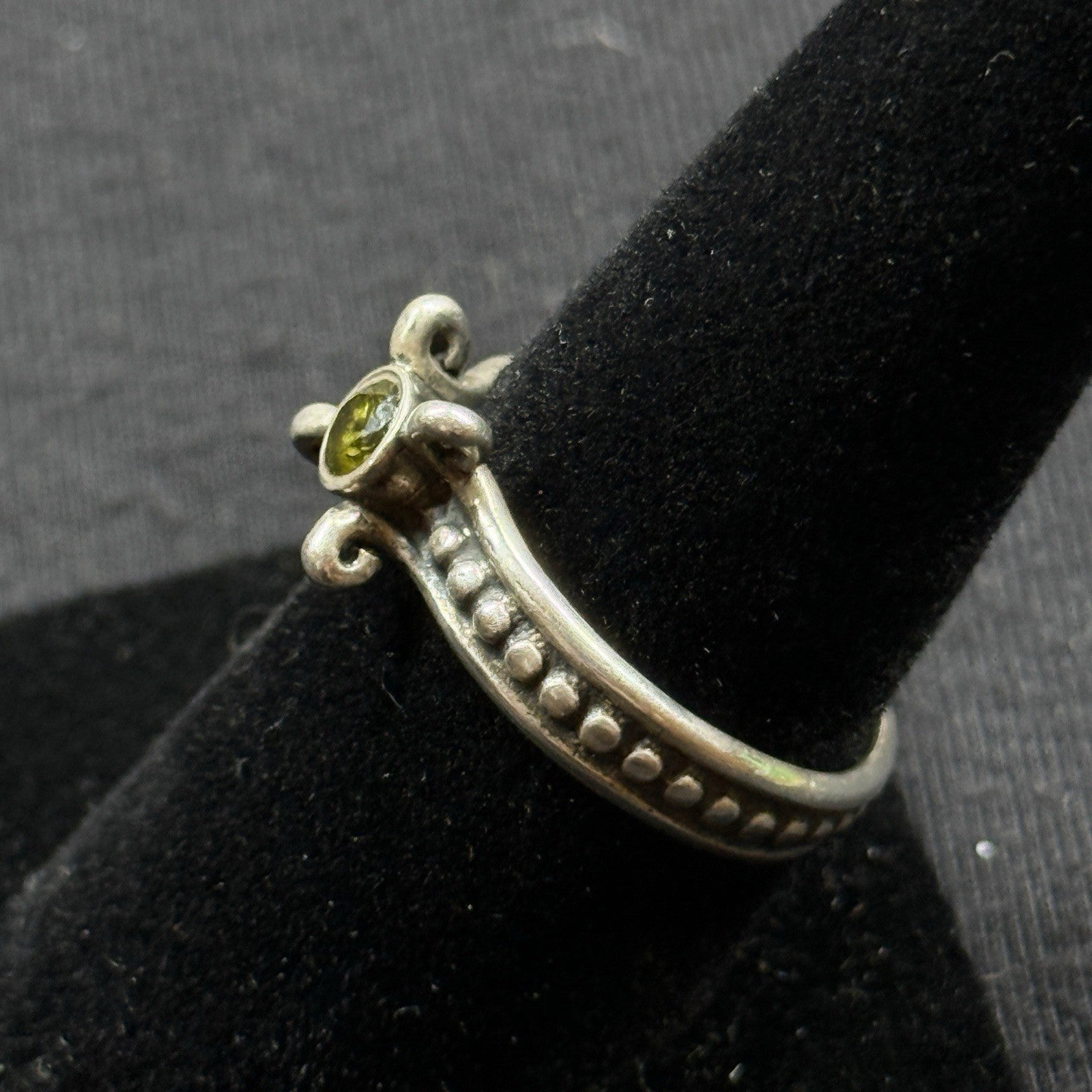 Estate Sterling Silver Pandora Peridot Ring Size 8 925 ALE
