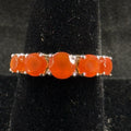 Estate Sterling Silver Ring 925 Orange Carnelian Stones GIE Size 7.5
