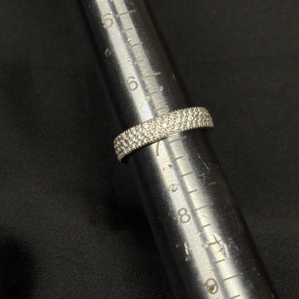 Estate Sterling Silver Ring CZ 925 Size 6.75 Infinity Band Signed YGI