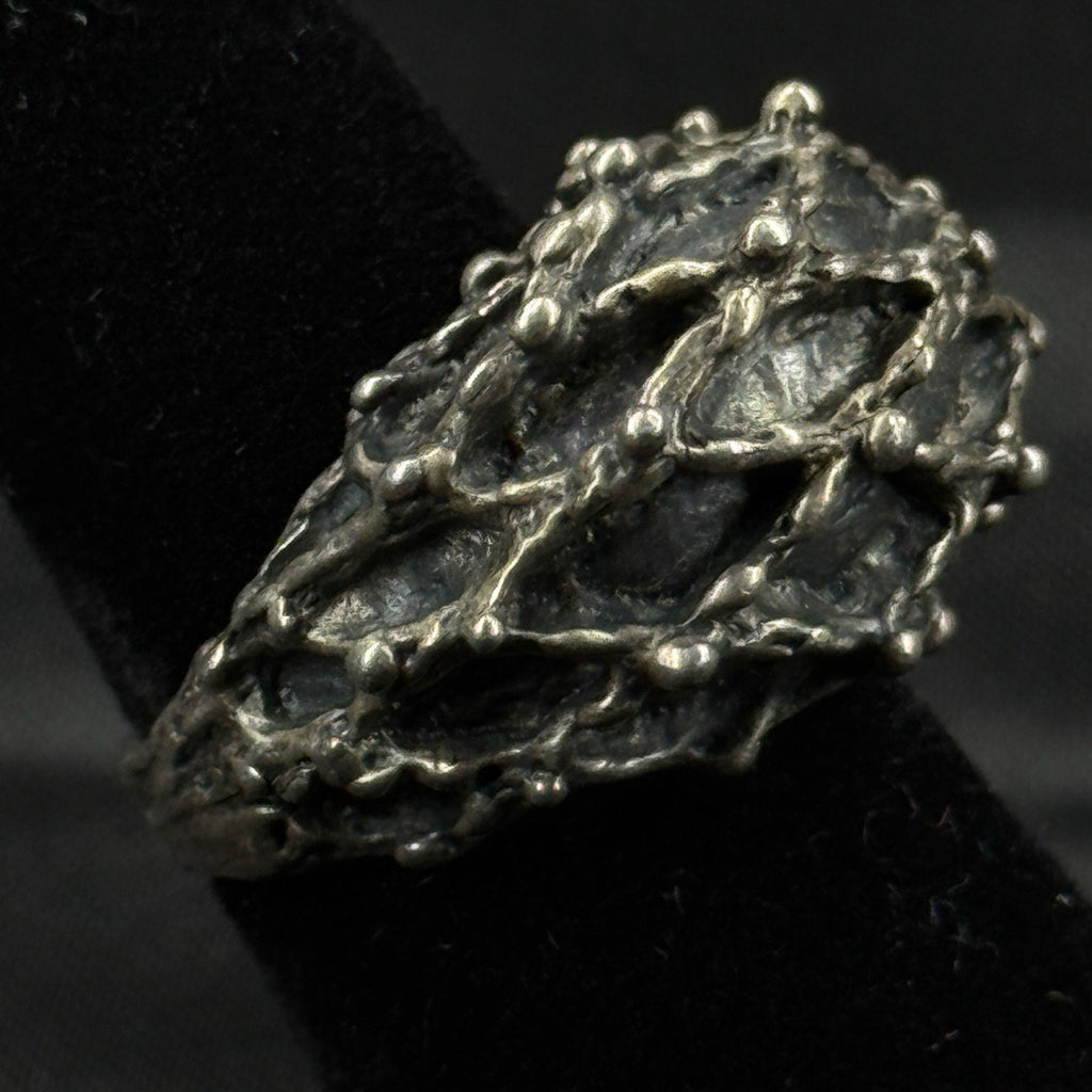 Estate Sterling Silver Ring Brutalist Size 5 925