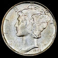 1945 Mercury Dime Silver Uncirculated Gem Flashy