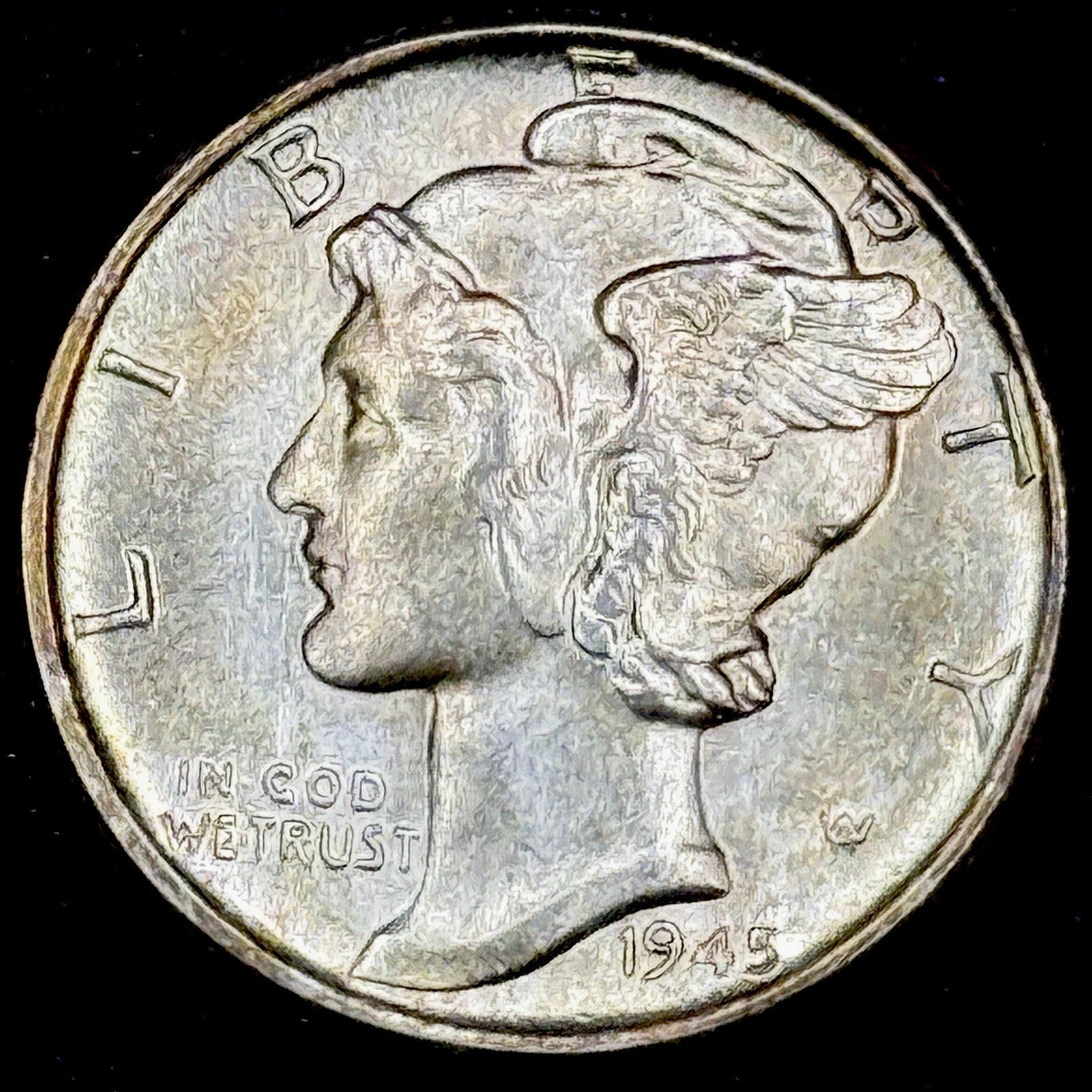 1945 Mercury Dime Silver Uncirculated Gem Flashy