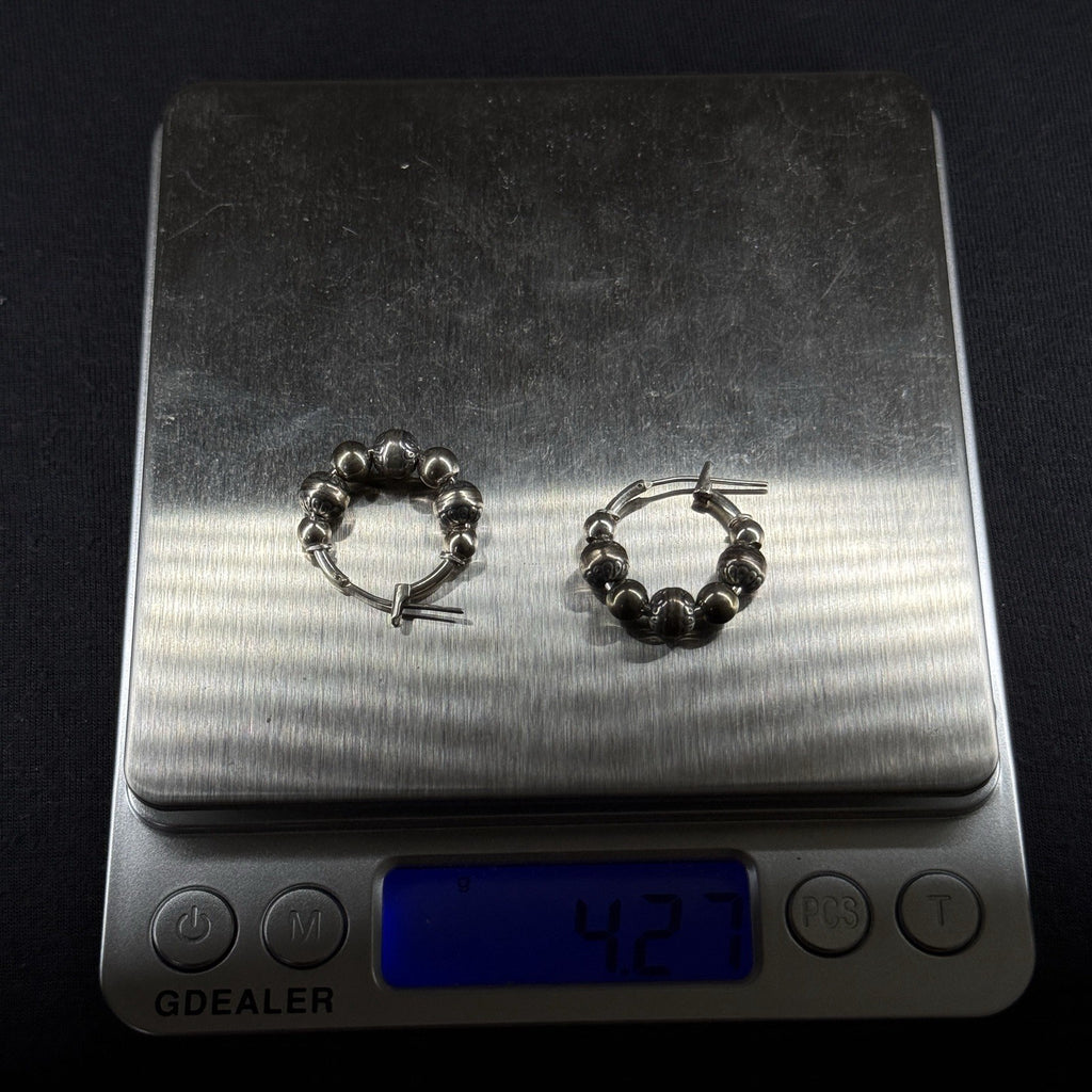 South Western Bead Estate Sterling Silver Earrings Hoop 925