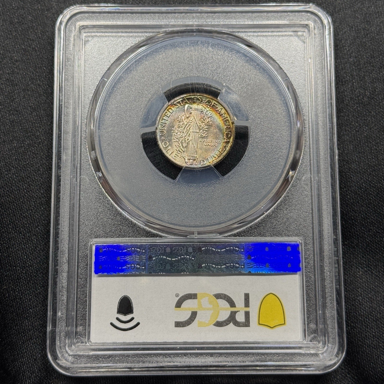 1938 Mercury Dime PCGS MS64 Rainbow Toned Choice Color Gem BU