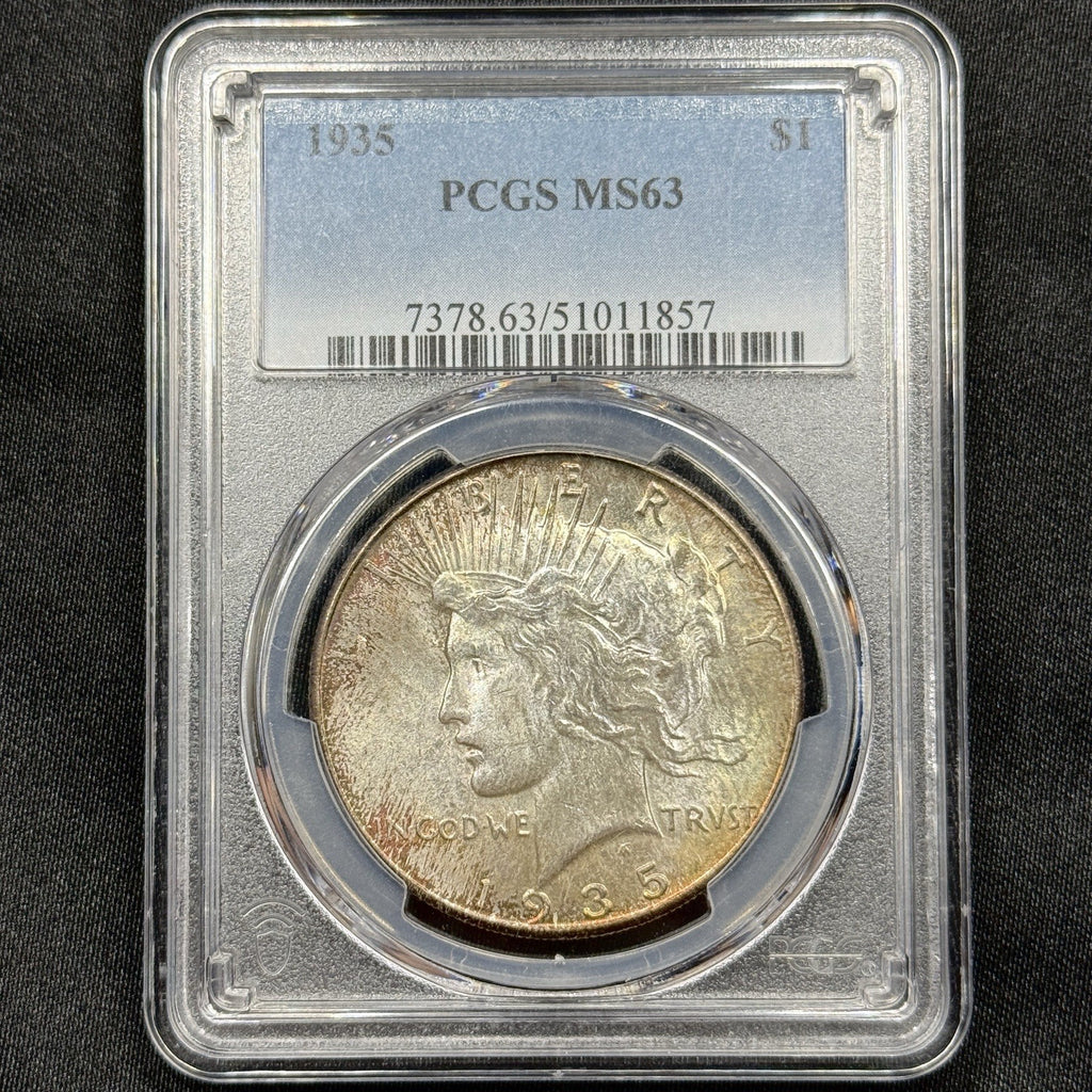 1935 Peace Silver Dollar PCGS MS63 Toned Last Year Issue