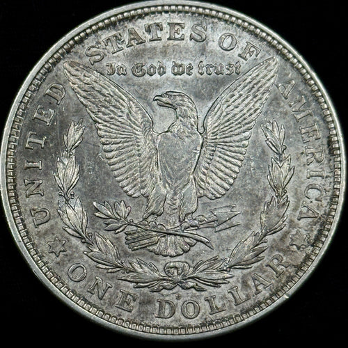 1921-D Morgan Silver Dollar Raw About Uncirculated Slider Nice Original Toned