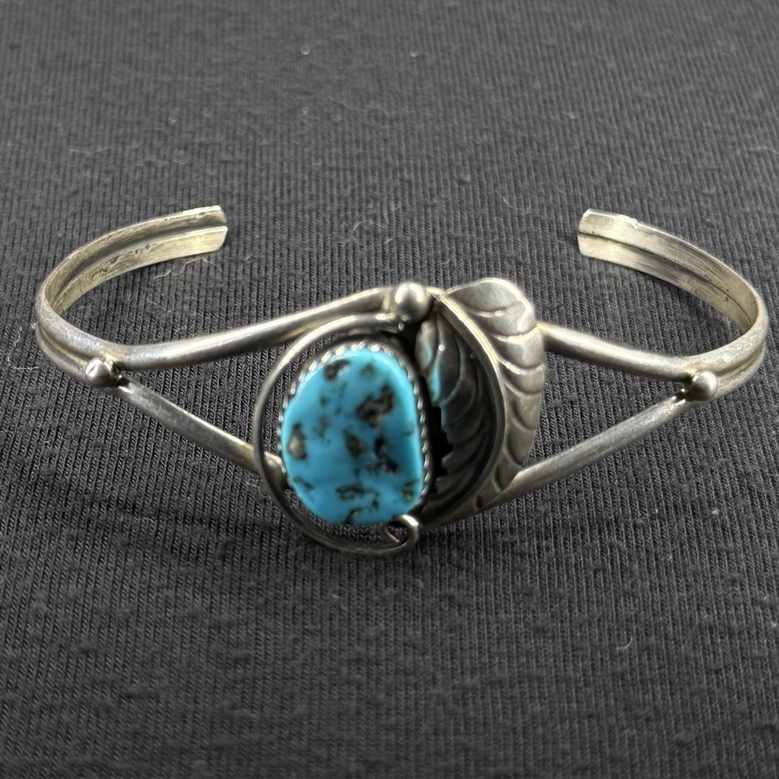 Native Sterling Silver Cuff Bracelet Navajo Turquoise 925