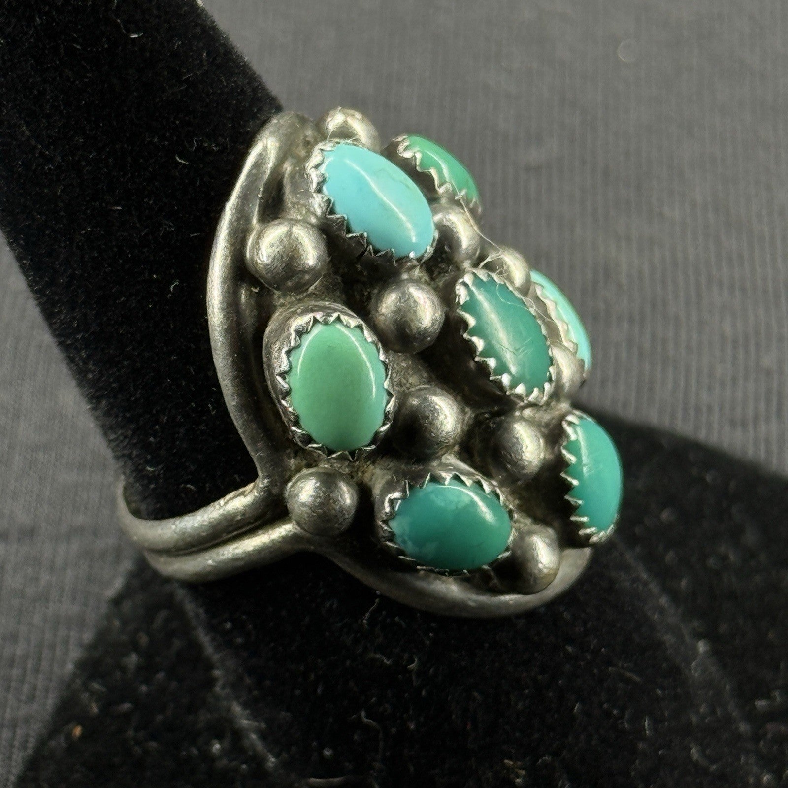 Native Turquoise Sterling Silver Ring Size 6.5 925 J ROYBAL