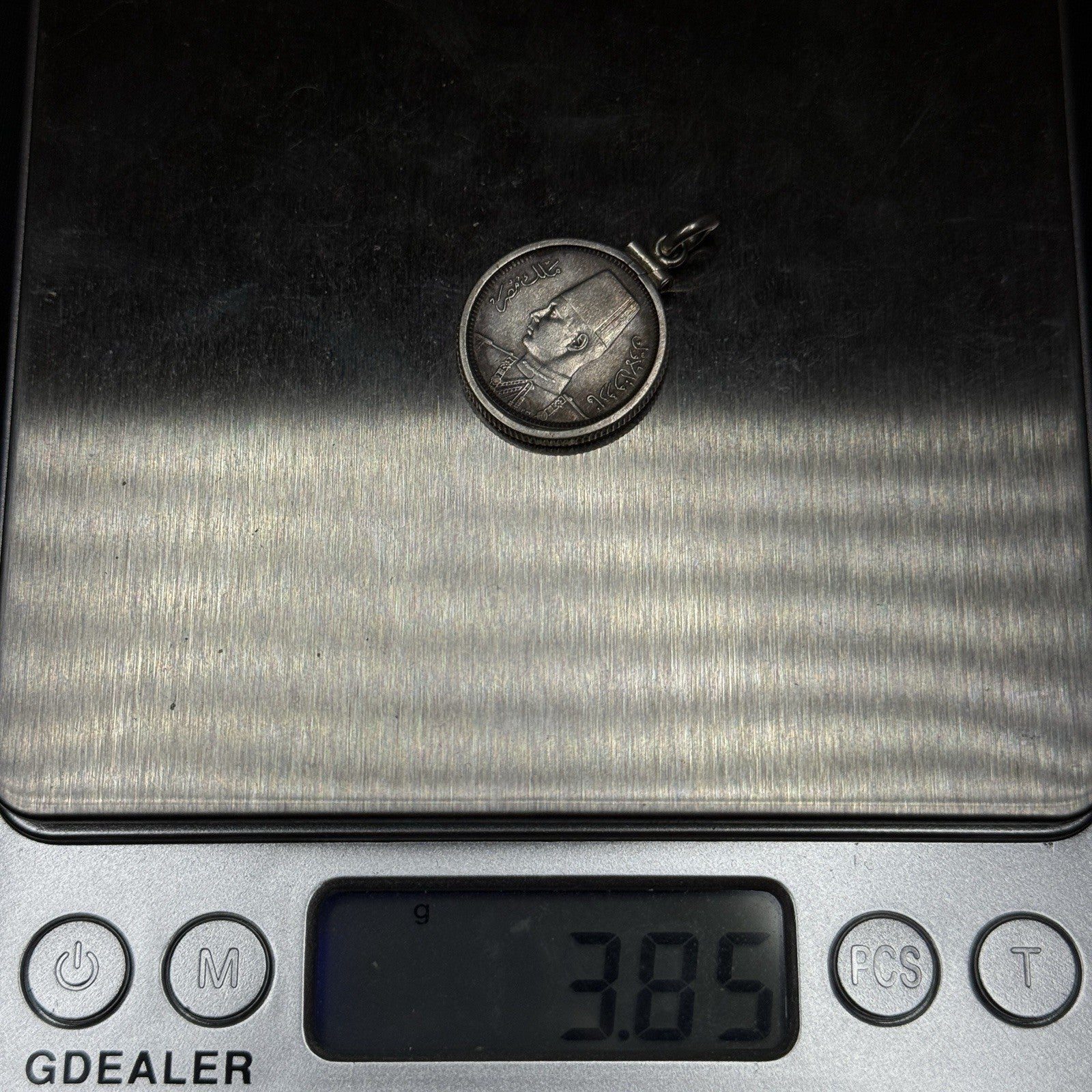 Vintage Silver 1937 Egyptian 2 Piastres Pendant
