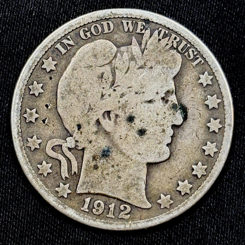 1912-D Barber Half Dollar 50c Cull Filler Grade Silver Coin Damaged