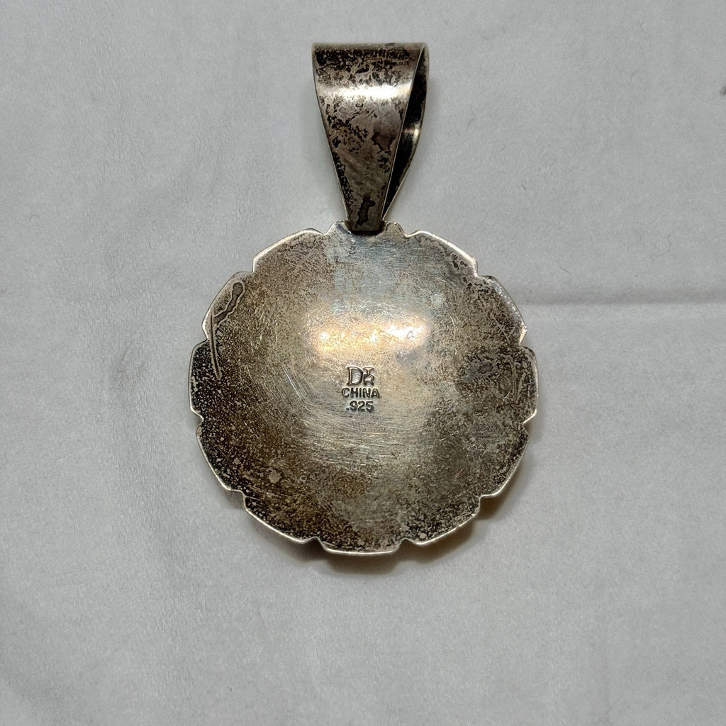 Desert Rose Trading Jay King Sterling Rosette Pendant w Coral Cabochons