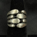 Estate Sterling Silver Ring Abstract Artisan Wide Band Size 6 Hallmarked 925