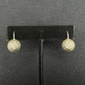 Estate Sterling Silver Earrings Disc Drop 925 Su