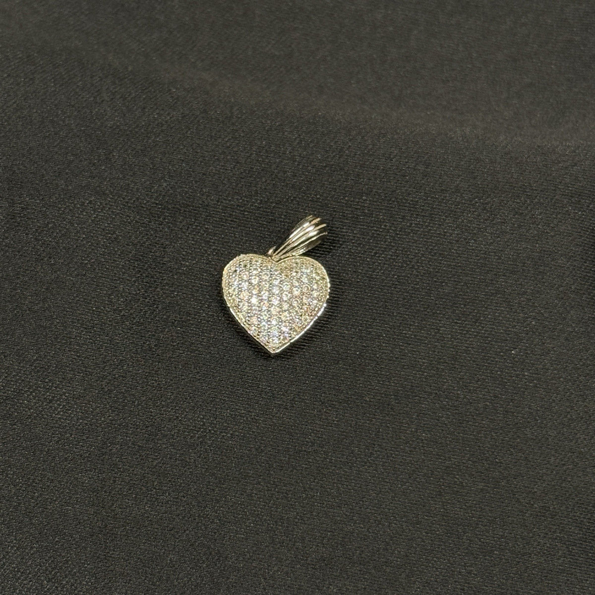 Estate Sterling Silver 925 CZ Heart Pendant