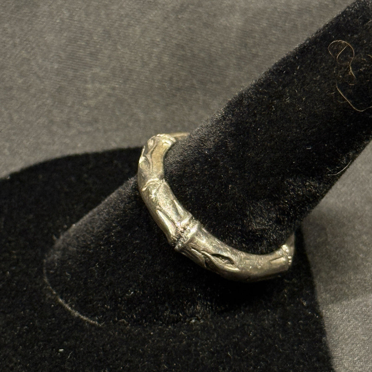 Estate Sterling Silver Ring Bamboo Band Signed C+C Size 8.75 925