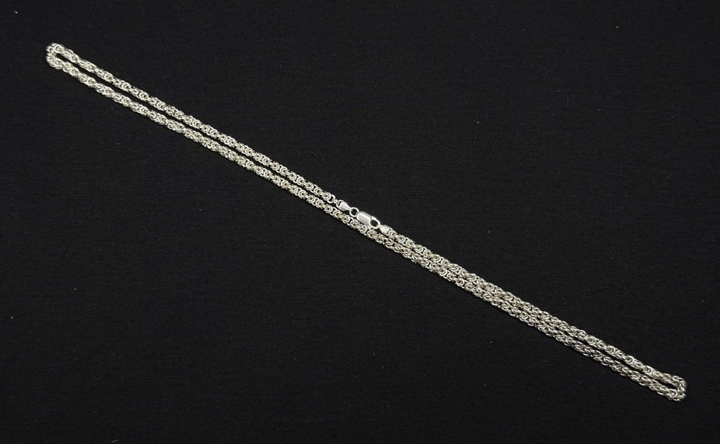 Estate Sterling Silver Byzantine Necklace Chain Vintage 925 26.8 Grams 23.5IN