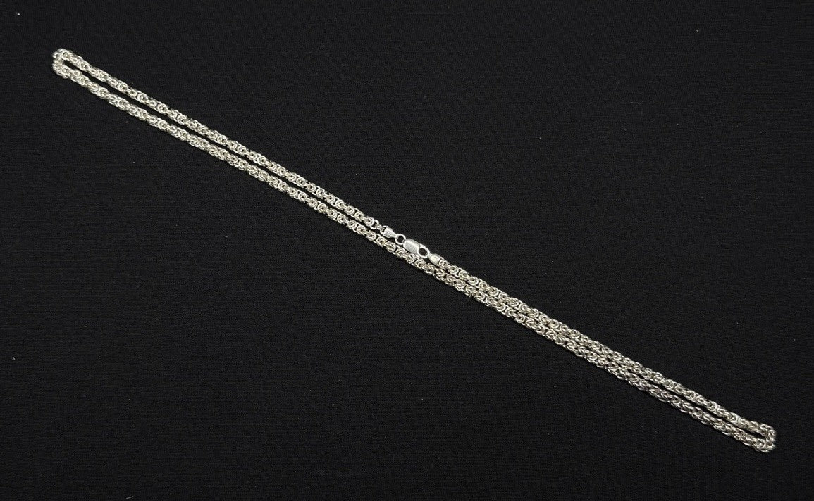 Estate Sterling Silver Byzantine Necklace Chain Vintage 925 26.8 Grams 23.5IN