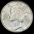 1943 Mercury Dime Silver Uncirculated Original
