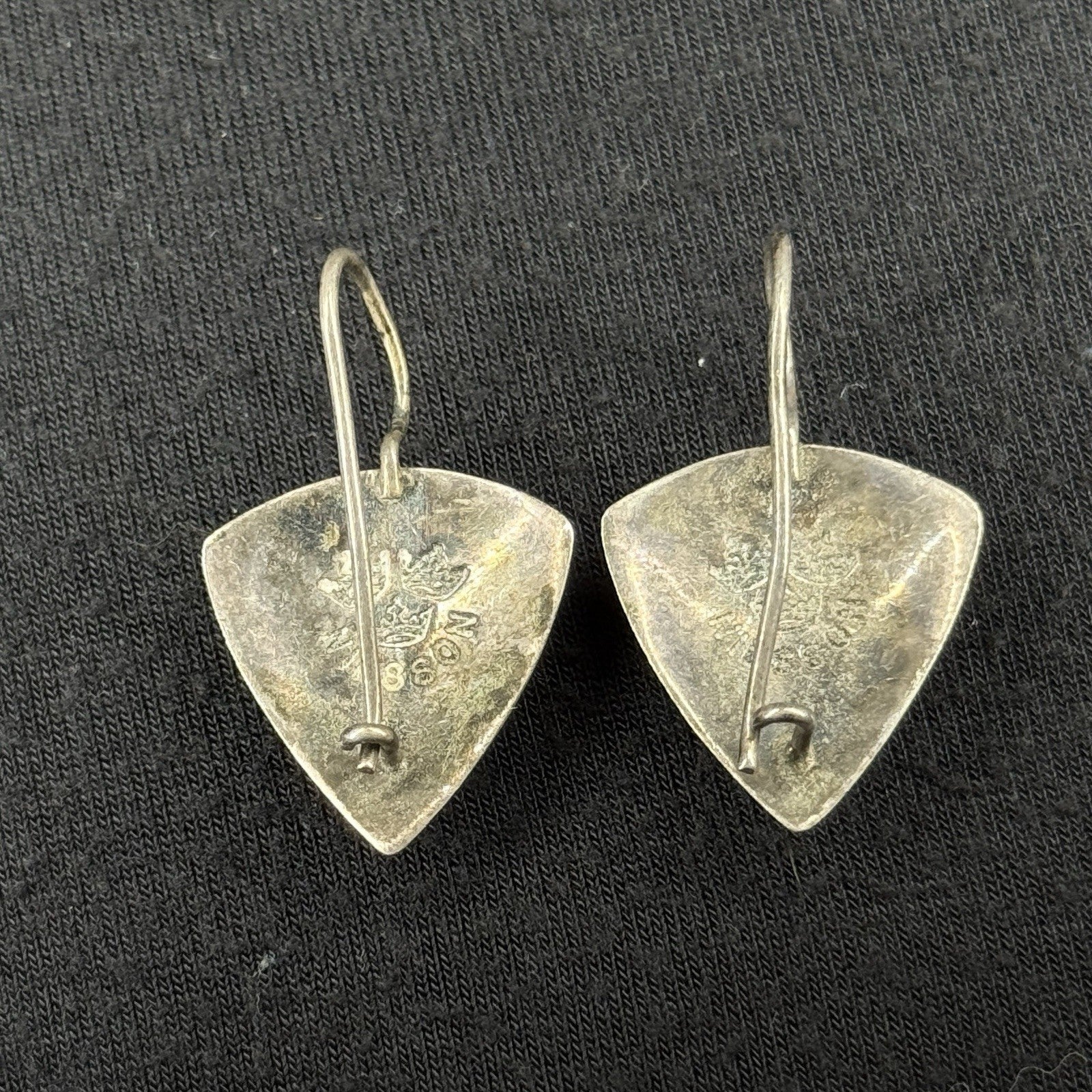 Robert Nilsson Estate Sterling Silver Earrings Black Oynx Pearl Drop 925
