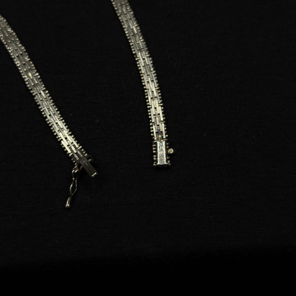 Estate Sterling Silver Chevron V Necklace Chain 925  Vintage 27.5 Grams 18IN