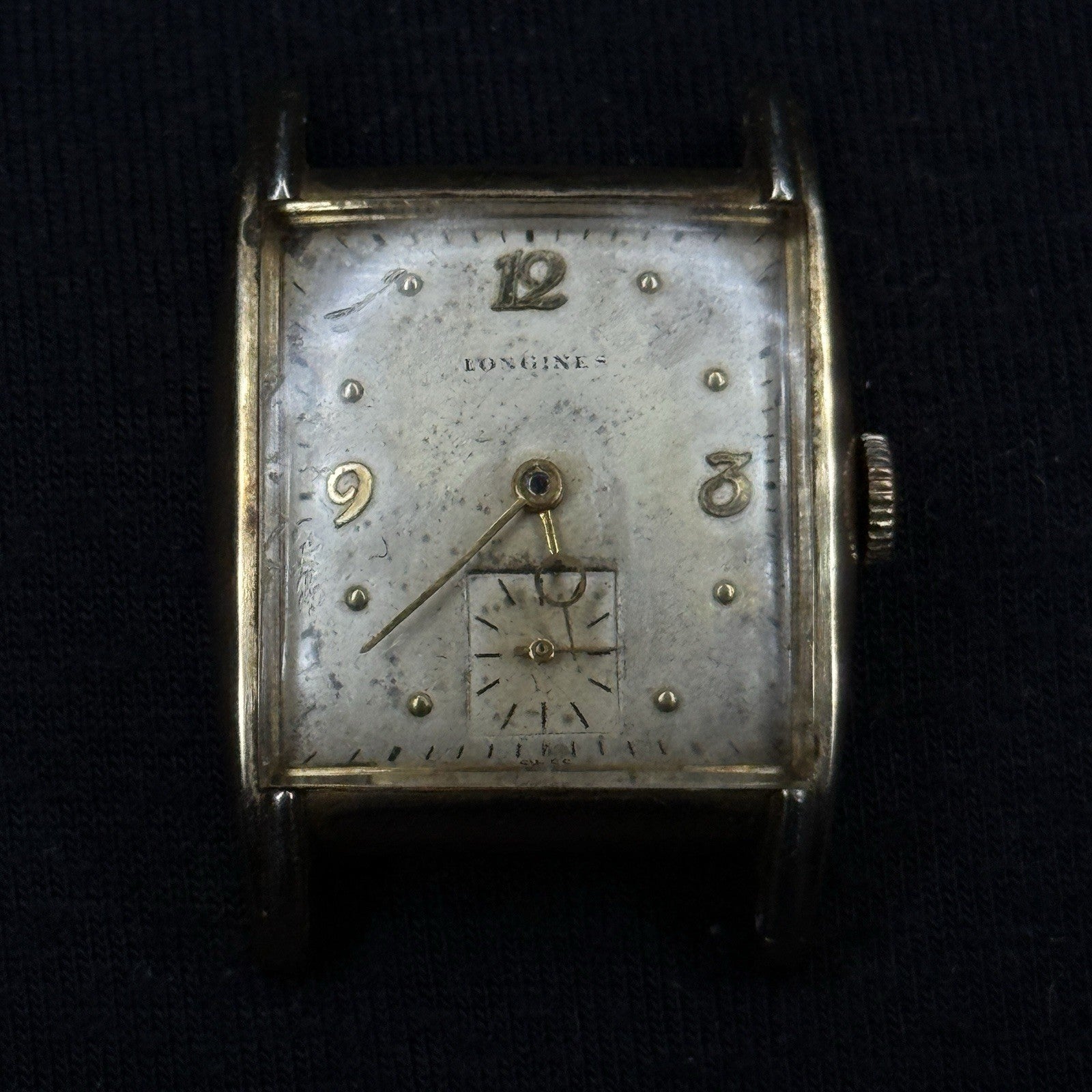 Vintage GF Longines 10k Gold Filled Tank Running Watch For Parts Repair 10L
