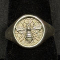 Estate Sterling Silver Ring Bumble Bee Signet Size 6.25 925