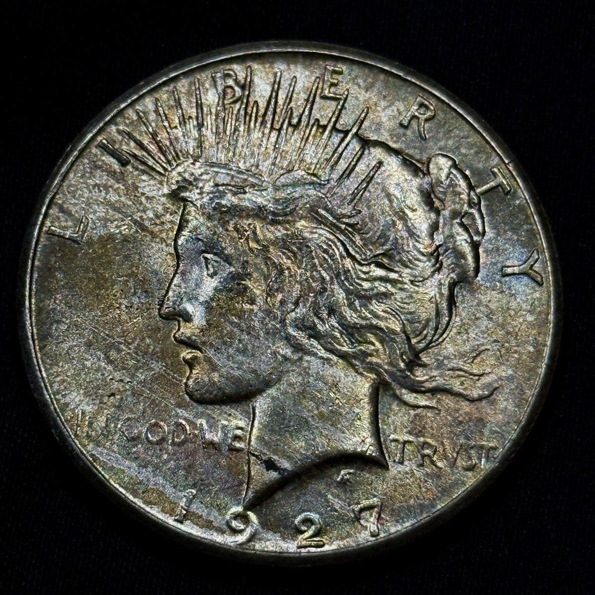 1927 Peace Silver Dollar Raw Uncirculated Nicely Toned